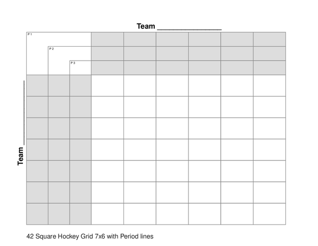 42 Square Hockey Grid 7x6 with Period lines