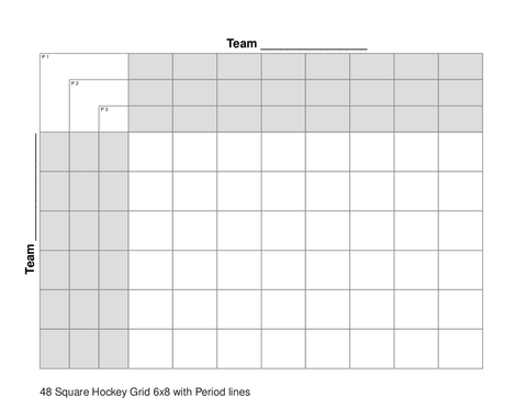 48 Square Hockey Grid 6x8 with Period lines
