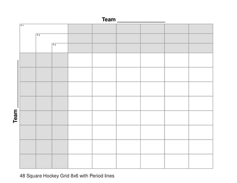48 Square Hockey Grid 8x6 with Period lines