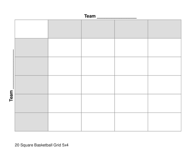 20 Square Basketball Grid 5x4