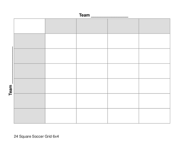 24 Square Soccer Grid 6x4