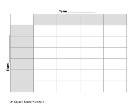 24 Square Soccer Grid 6x4